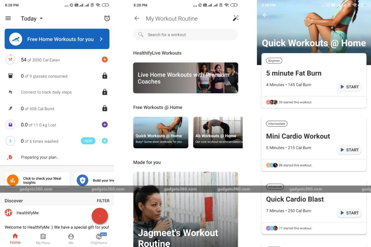 healthifyme app screenshots gadgets 360 HealthifyMe