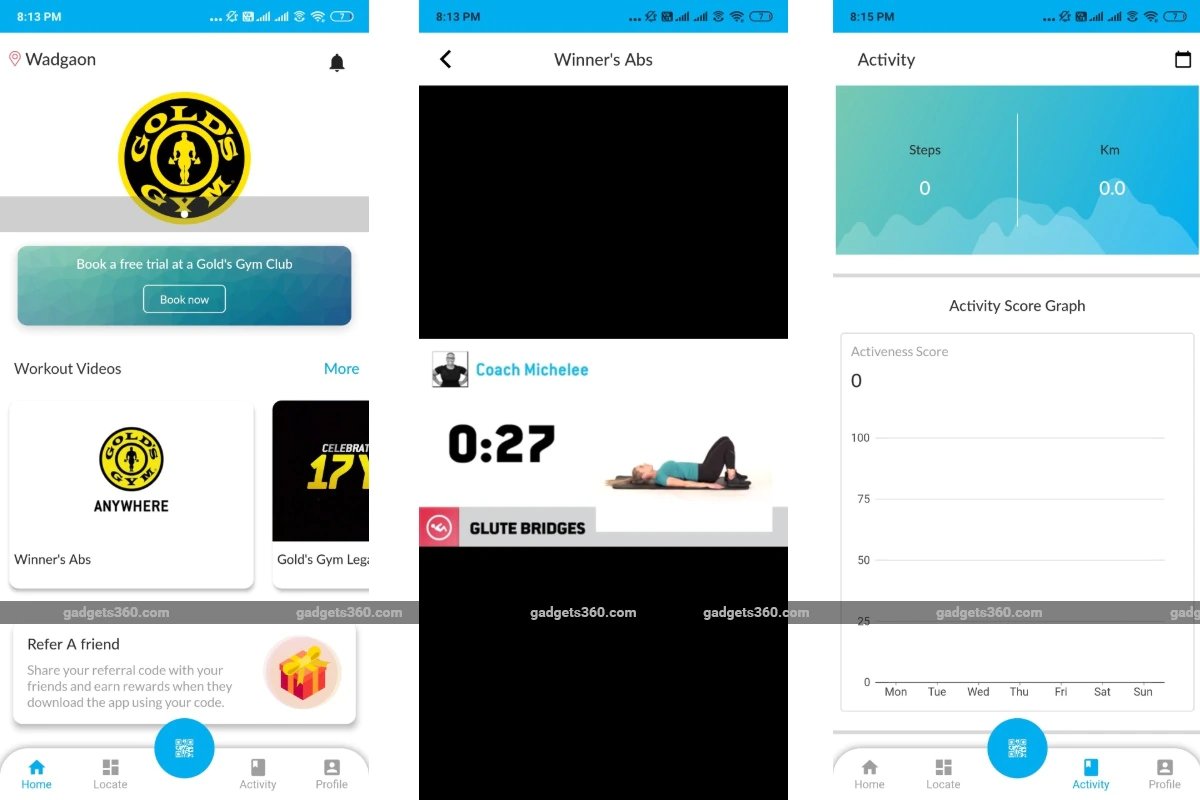 golds gym india app screenshots gadgets 360 Golds Gym India