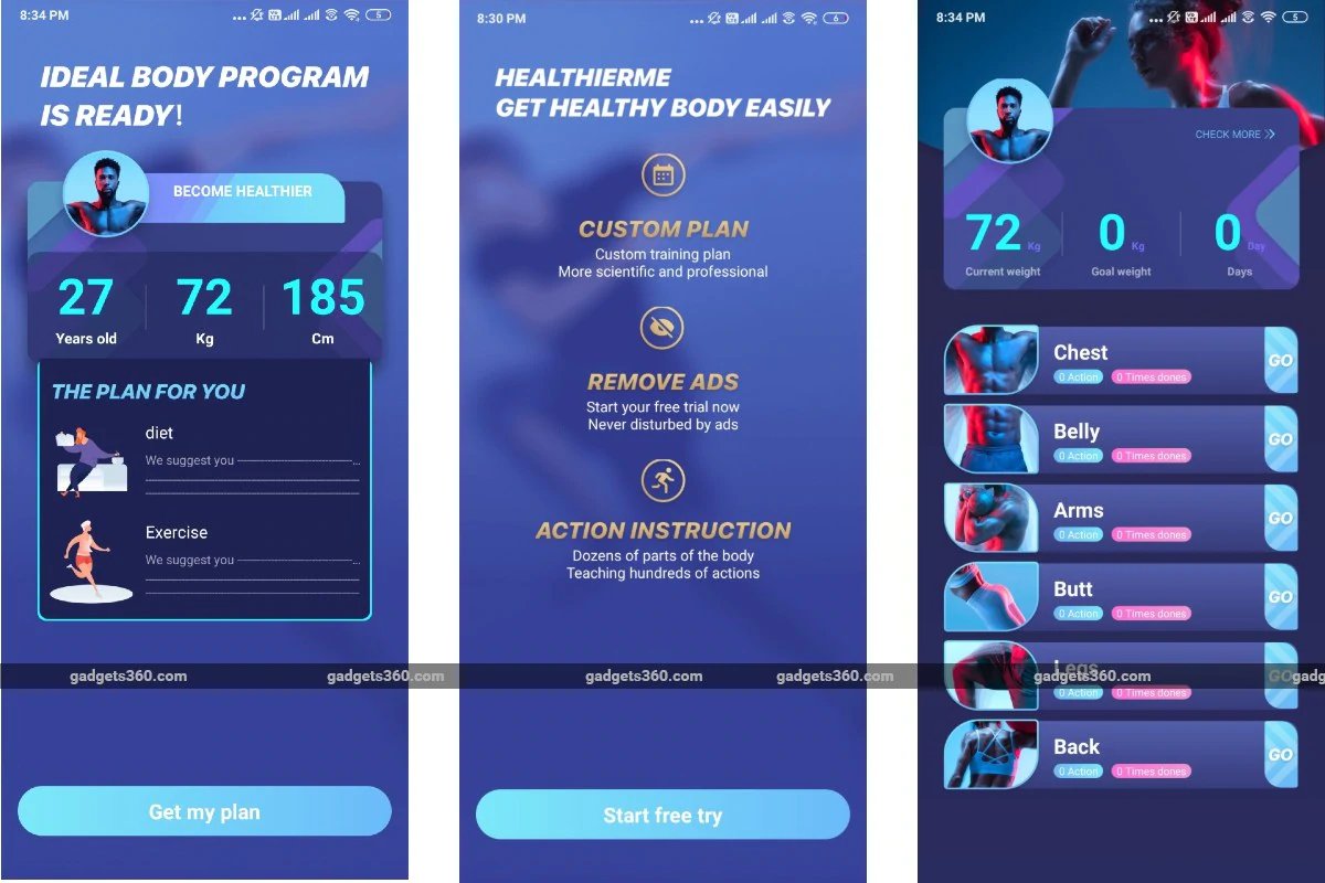 healthierme app screenshots gadgets 360 HealthierMe